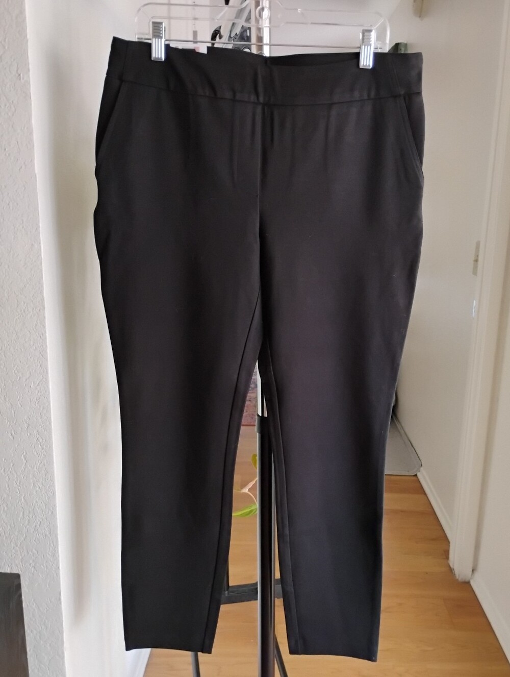 Dalia womens pull-on ponte pants, black L NWT